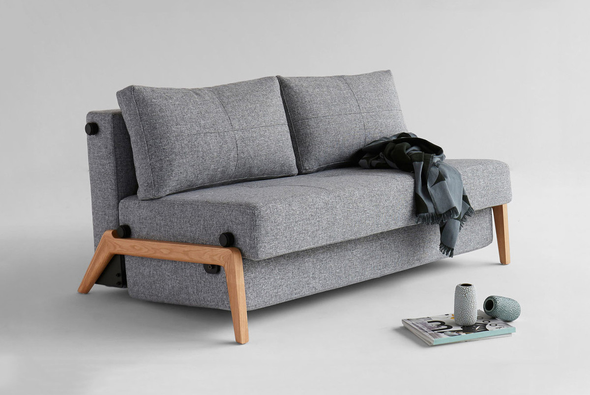 Cubed02 140 Double Sofa Bed With Oak Legs