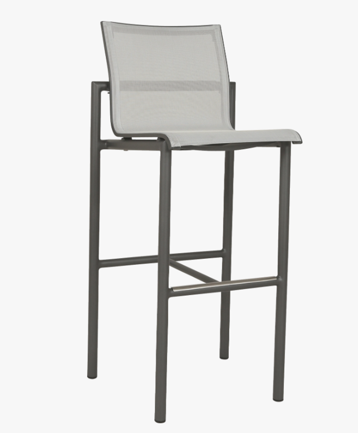 FRED Galvanised steel and Wicker Outdoor Bar Stool - Stone White