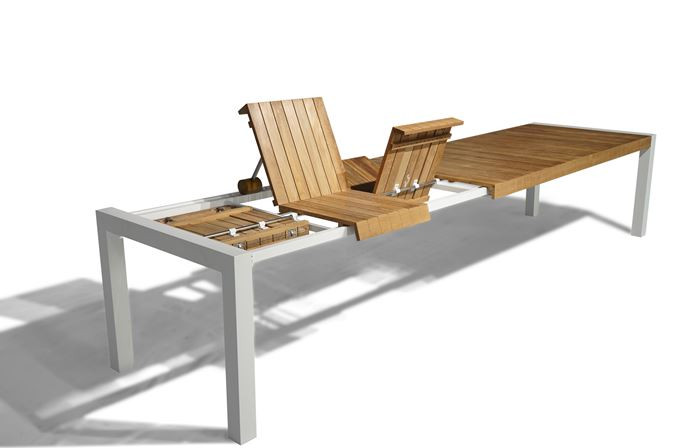 outdoor extending teak dining table Ocala , outdoor dining ...