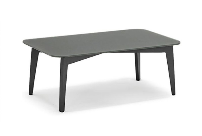 Our Diva outdoor coffee table is part of the Diva outdoor lounging range. It has a powder-coated aluminium frame and high pressure laminate top (HPL) which has a simulated concrete look.