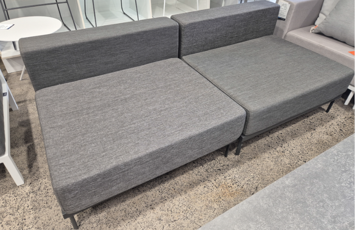 CLEO single sofas (no arms), joined together, sold as pictured, measures 2m long x 1m deep
