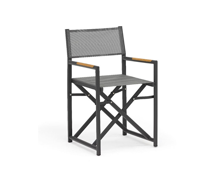Polo Directors Chair in dark grey with Batyline mesh