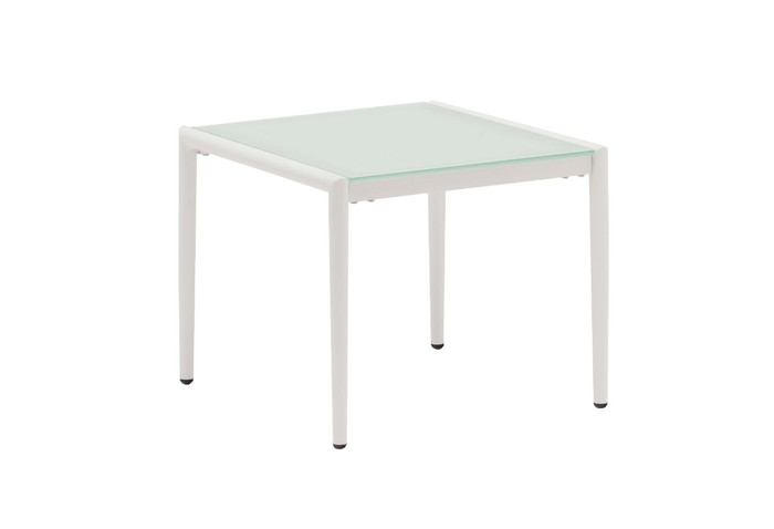 POLO frosted, tempered glass top side table with white frame
50x50x42
