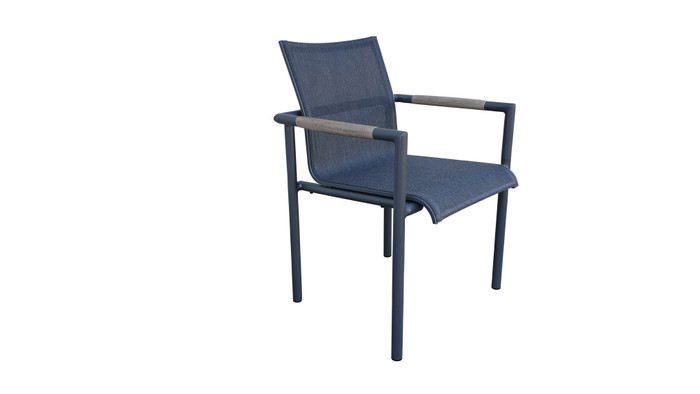 Bastingage stackable dining arm chair by Les Jardins