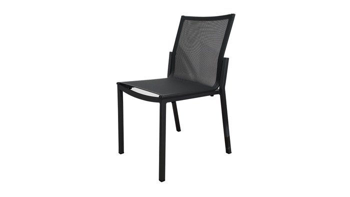 AMAKA outdoor side chair in SPACE GREY Frame/ black sling