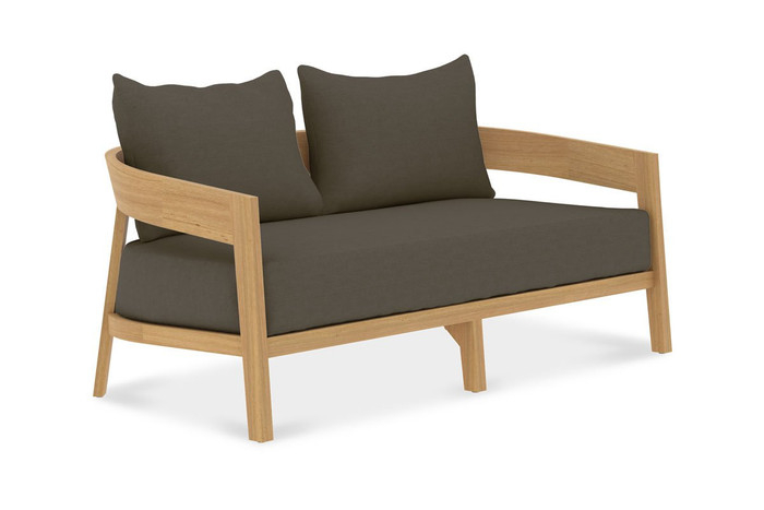 Veneto 2 person outdoor sofa in A Grade Teak
Please note : Fabric supplied is Sunbrella Cast Slate - different from image