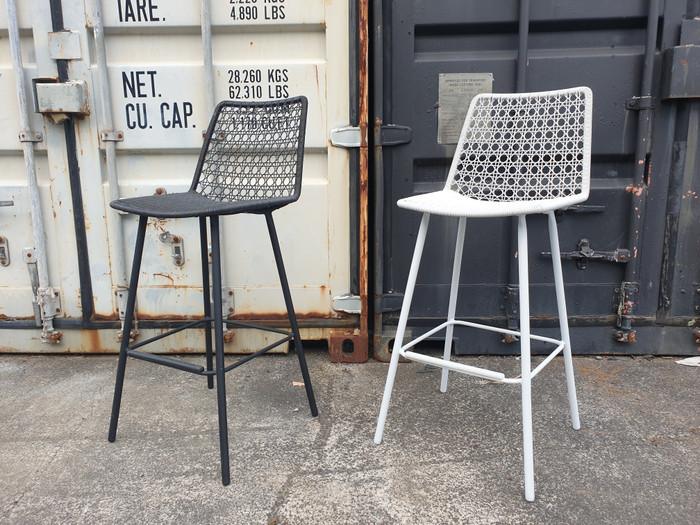 FRED Outdoor Bar Stools in Stone White or Lava