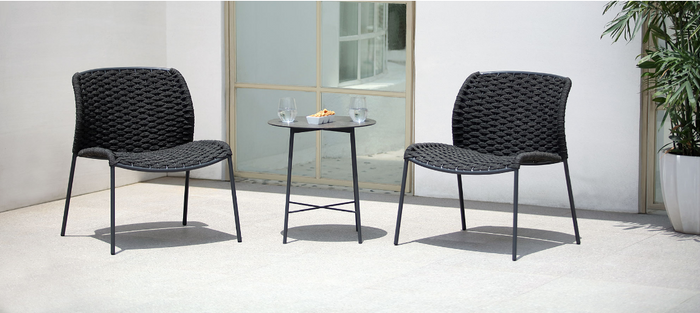 SLICK Low Chair - 78x60x46 - 304 grade stainless steel frame/black textilene weave. *Side table not available 
Please check our RIO side/coffee tables which are available online and displayed in our showroom