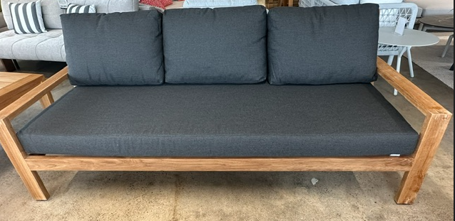 Charleston 3 Person Sofa, supplied with Sunbrella cushions in Natte Sooty as pictured