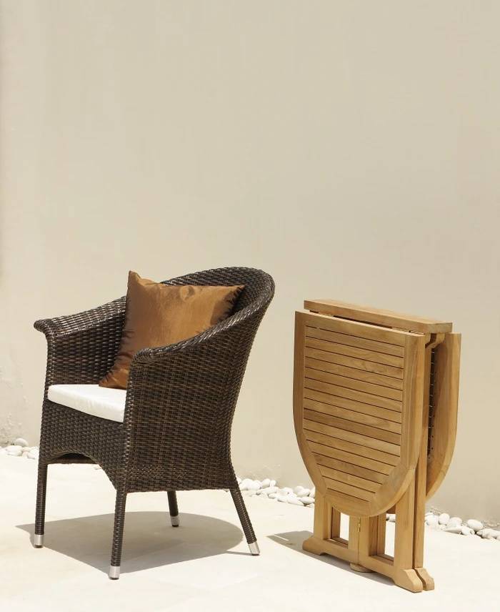 SAN REMO dining armchairs in Bronze - Balcony teak table also available
