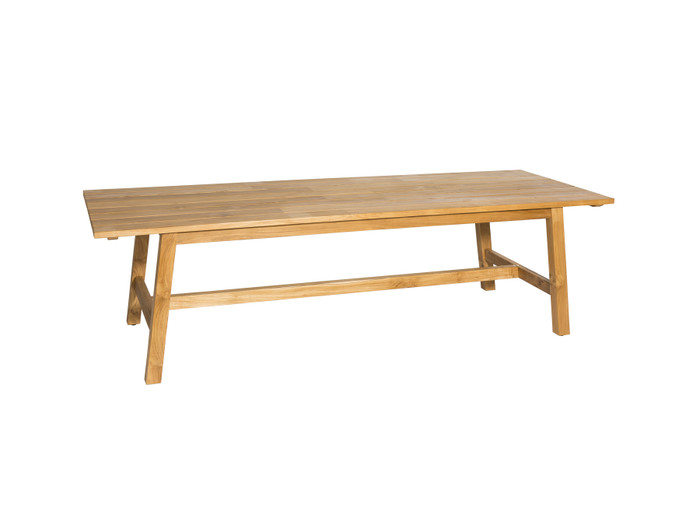 CLARIS Teak Outdoor Dining Table by Devon is a large formal table ideal for grand entertaining - 300x100x77
Angled view