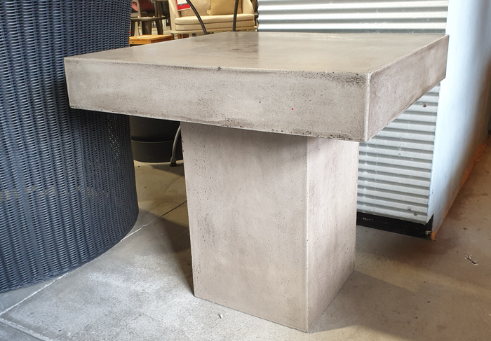 CAMPOS lightweight concrete coffee table 60x60 top. 58cm high. Table rim is 10cm.