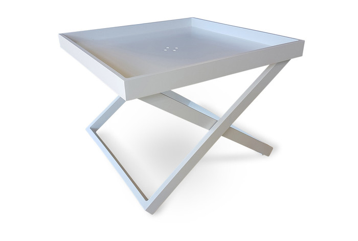 Miami Tray Side Table 60x60x45h White
