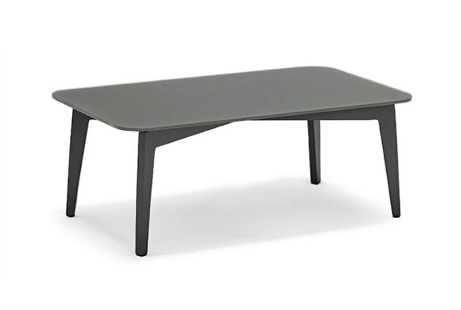 DIVA Outdoor Aluminium and Ceramic top Coffee Table - Charcoal Dark Grey and Slate Look Ceramic Top