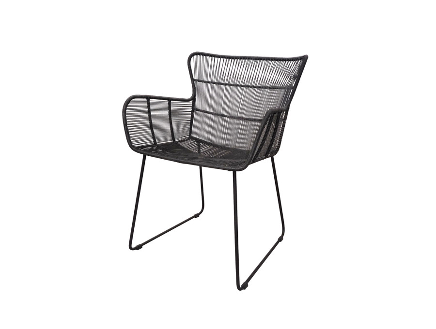 BUNGA outdoor cord wicker chair in Lava finish 
Also available in Stone White