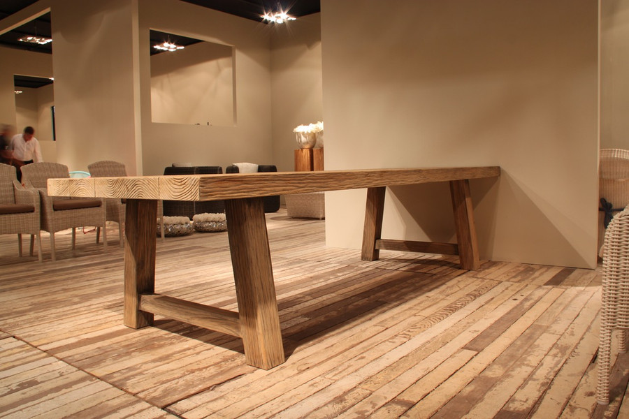 Representative image of BLOCK -  300x110 table in-situ showing shape - ORIGINAL  finish (honey coloured)