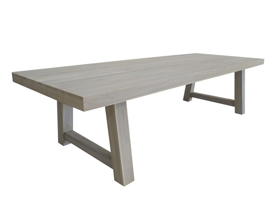 BLOCK table 3.0x1.1m in AGED TEAK finish (factory applied grey wash)