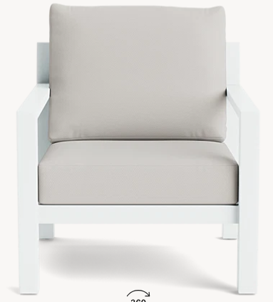 LIFE TIMBER Outdoor Aluminium Lounge Chair - White Frame, with Sunbrella cushions Back in Stock!