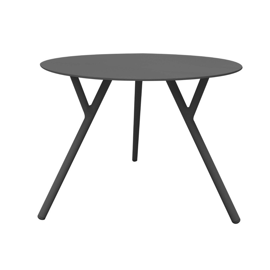 Tree outdoor powder-coated aluminium side table - large, charcoal