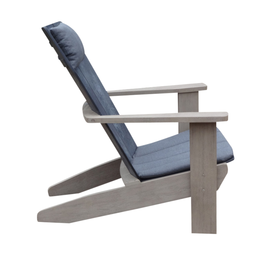 Side view of COPENHAGUE outdoor Adirondack chair by Les Jardins with HPL seat and base - side view