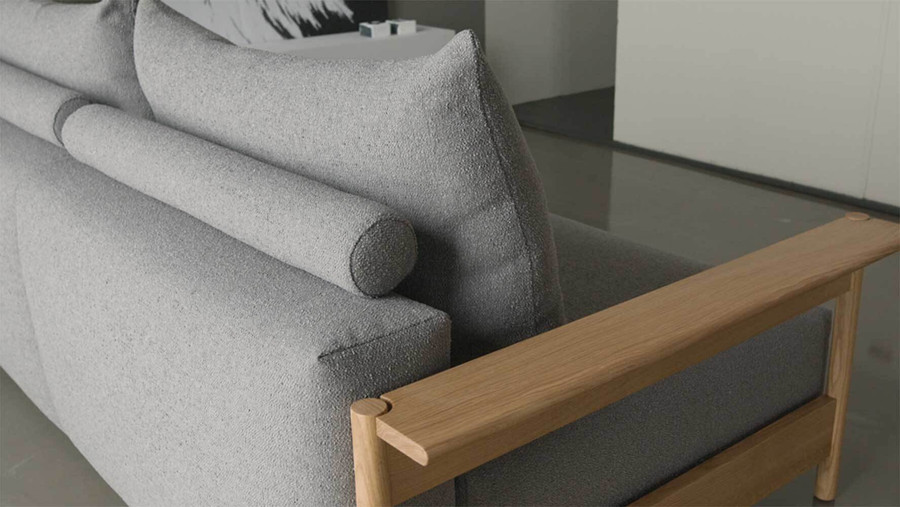 MALLOY sofa bed 150cm wide with oak arms by Innovation Living