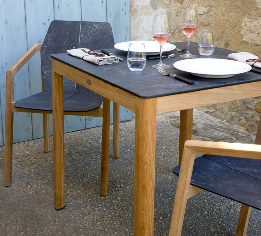 TEKURA Outdoor/Indoor Bistro Teak Table. Please note table is displayed with TEKURA Slate Dining Arm Chairs which are unavailable for purchase.
Please see our TEKURA range of Dining Arm Chairs.
