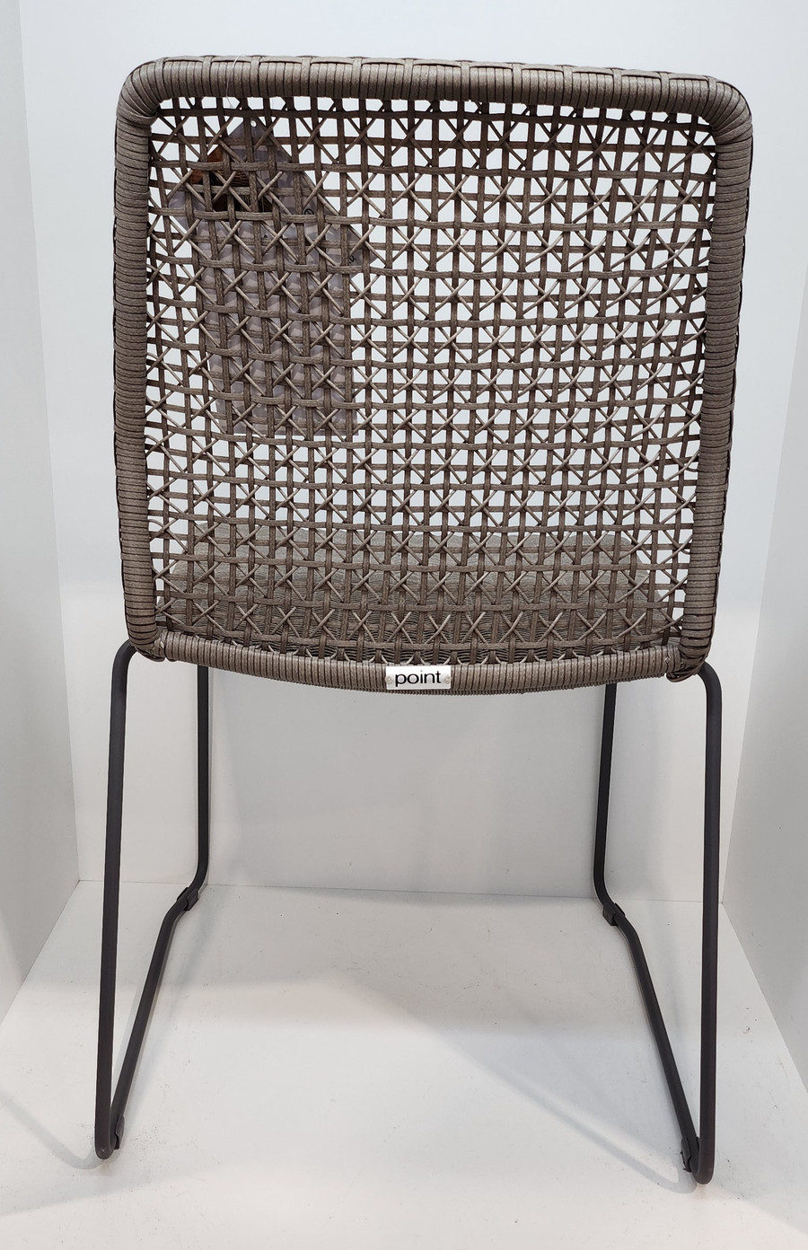 PAX Outdoor Dining Side Chair in Pebble colour - rear view