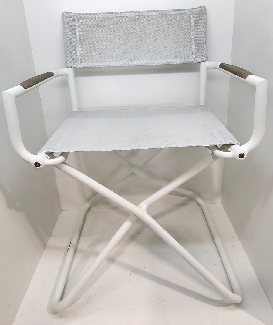 Front view of BASTINGAGE Directors Chair in White
