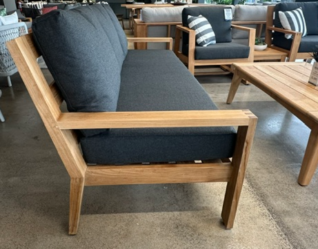 Side View of the Charleston Sofa, note the angle of the back which takes pressure off the  lower spine and provides great comfort