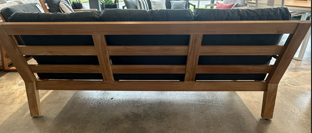 Back view of the frame of the Charleston 3 Seater Sofa