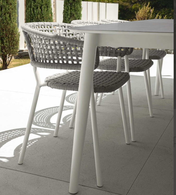 Moon dining armchair, white/pale grey combination with Moon table, illustration purposes only, Moon dining table and Moon dining ARM chairs in Pale grey no longer avaialble.!