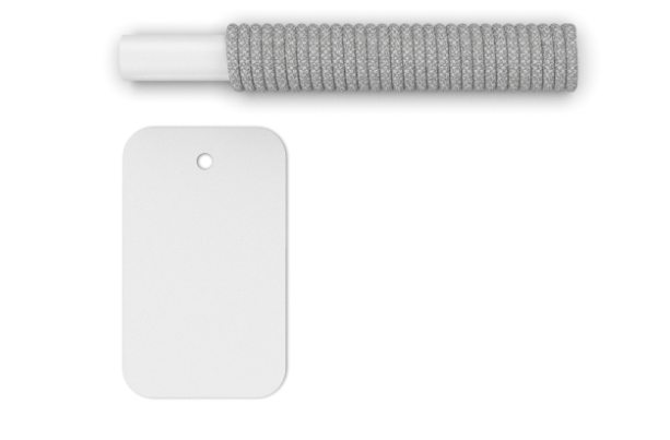 White aluminium frame and pale grey outdoor rope