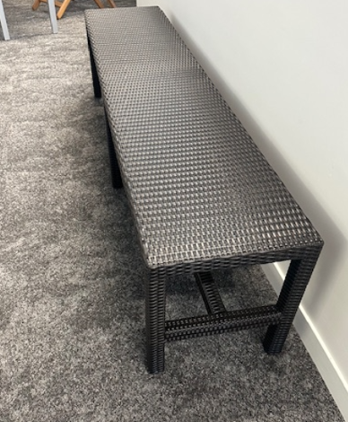 BASTIA BENCH  Woven Wicker BENCH on ALUMINIUM FRAME  - 195cmx40cm- Matching BASTIA BENCHES