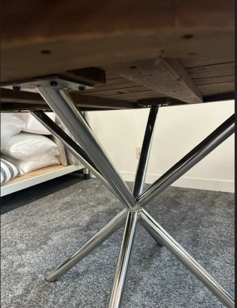 Underneath the table, structurally strong
