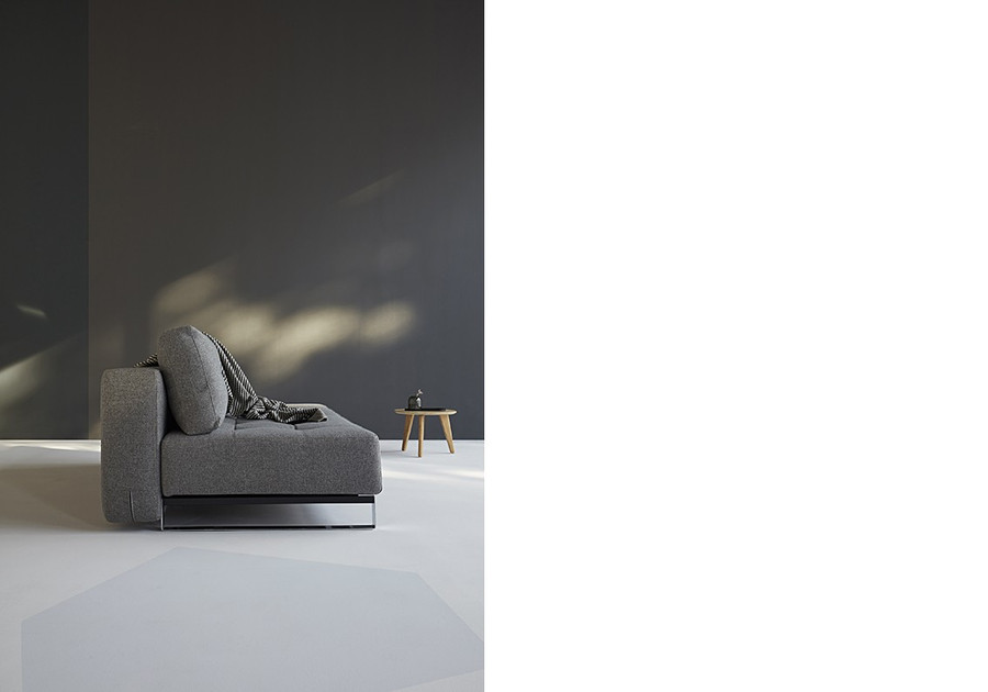 SUPREME Deluxe Sofa bed - displayed here in the Granite Twist fabric option and chrome legs
Also available with black legs
Side view