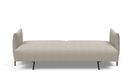 MALLOY sleek sofa bed in fabric 579 Kenya Gravel - in the bed position - front view