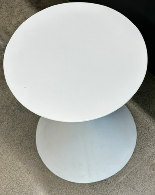 HOURGLASS outdoor concrete stool/sidetable  34.5cm Diameter  x 46cmH -WHITE  SAVE 64% 