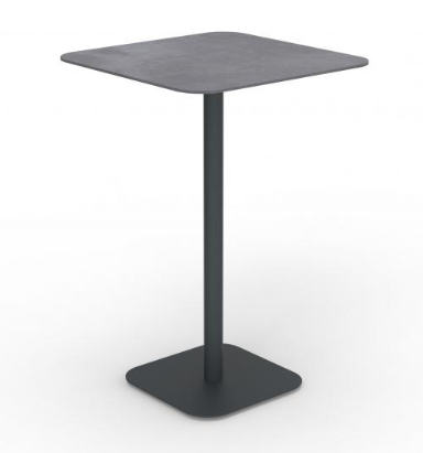 Moon Bar table dark grey top, graphite frame  