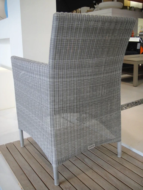AUSTIN chair in Beach Grey, with linen grey squab