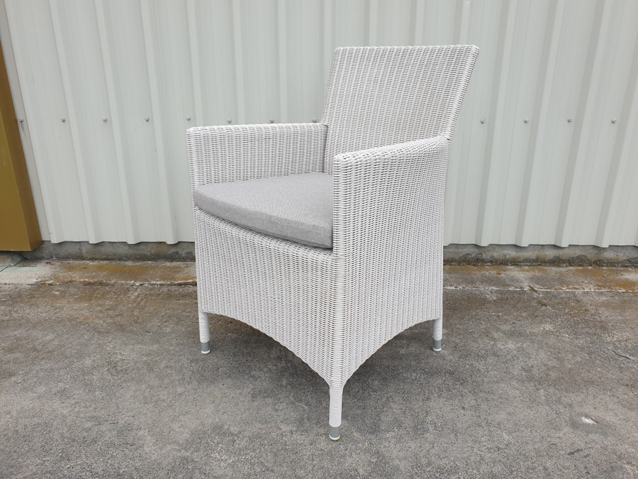 AUSTIN chair in chalk white, with linen grey squab (LAST TWO LEFT!)