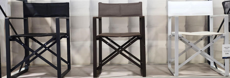 DIRECTORS Folding chairs - Left to right - Black, Coffee and White