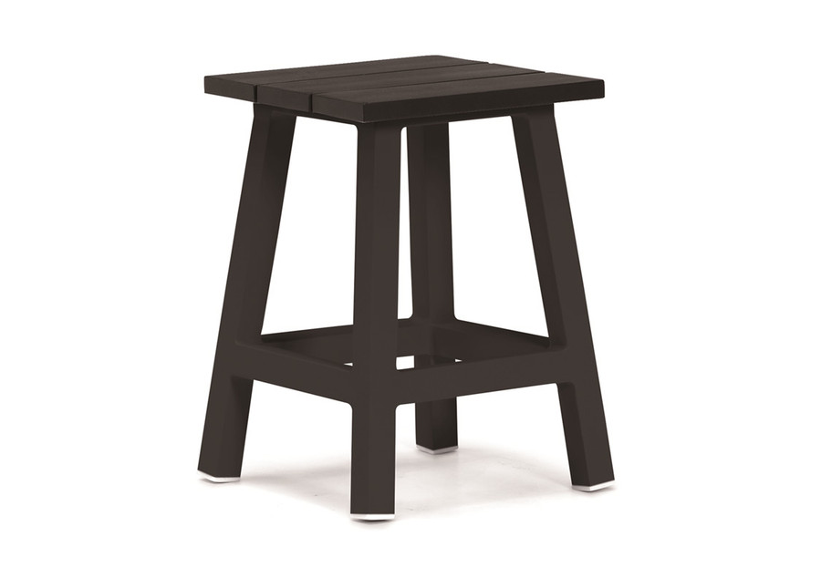 MESSINA outdoor stool/side table displayed here in Taupe - 42x31x31