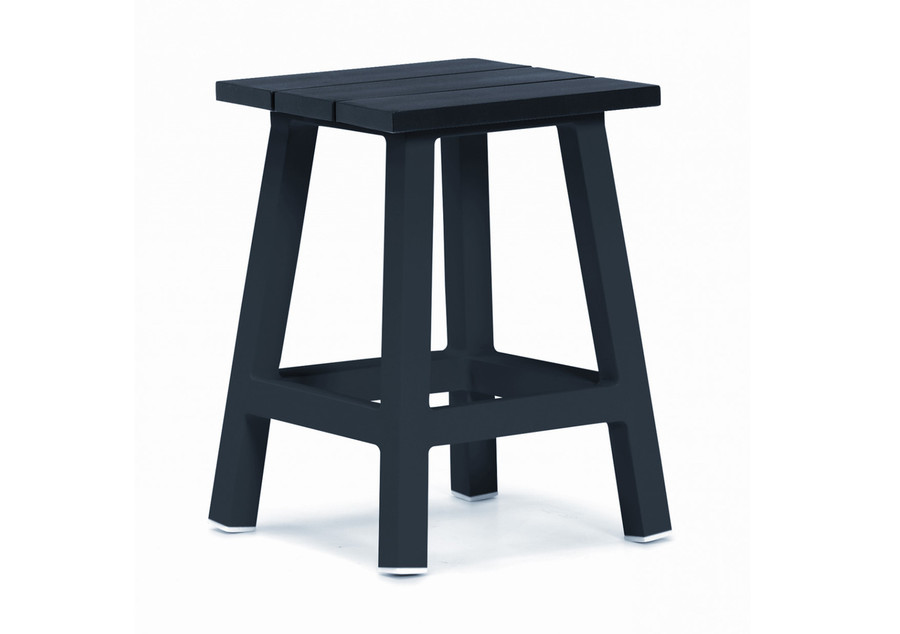MESSINA outdoor stool/side table displayed here in Black - 42x31x31