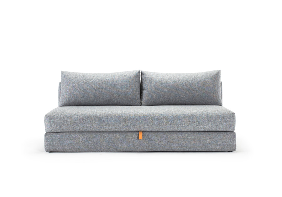 OSVALD sofa bed in Granite Twist with internal storage. Please ask staff for fabric options 