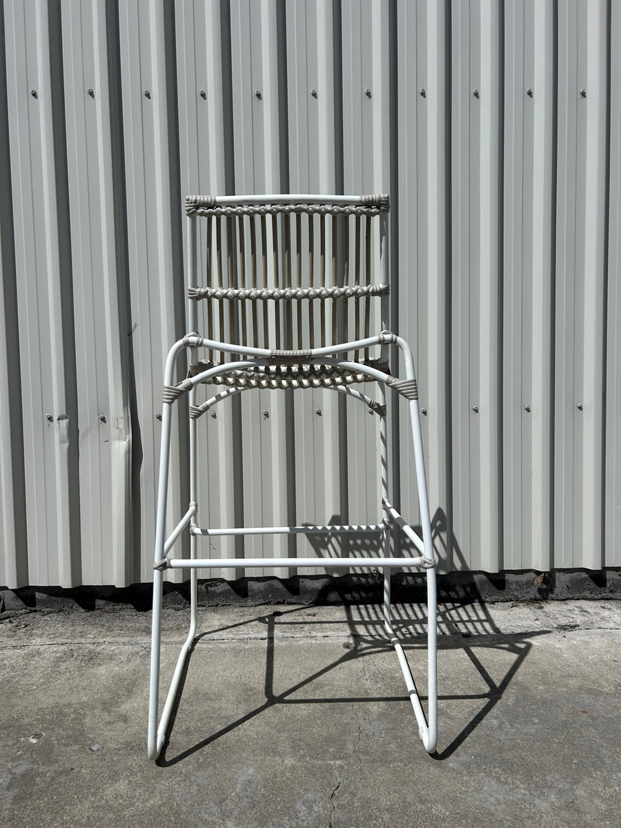 Back view of BALIZE bar stool in white