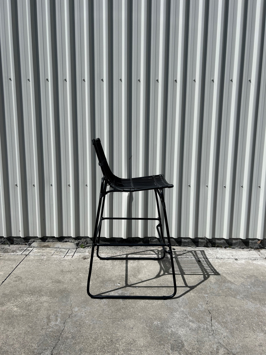 Side view of BALIZE bar stool in black