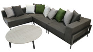 CLEO Modular Outdoor Corner Sofa By Talenti – Graphite - 2 x corners with 2 x singles
In situ with our CLEO concrete top coffee table