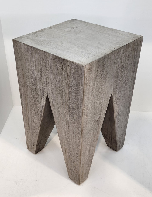 TANA Teak Stool/Side Table - Aged Teak or Clay Colour Wood Finish