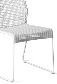 PAX Outdoor Dining Side Chair in the Stone colour - angled view