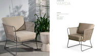 VARDA Lounge Chair - ecolene wicker and solution dyed cushion with a Urecel quick dry foam inner on a powdercoated galvanised steel frame
*Please note - the teak stool depicted in image is not available